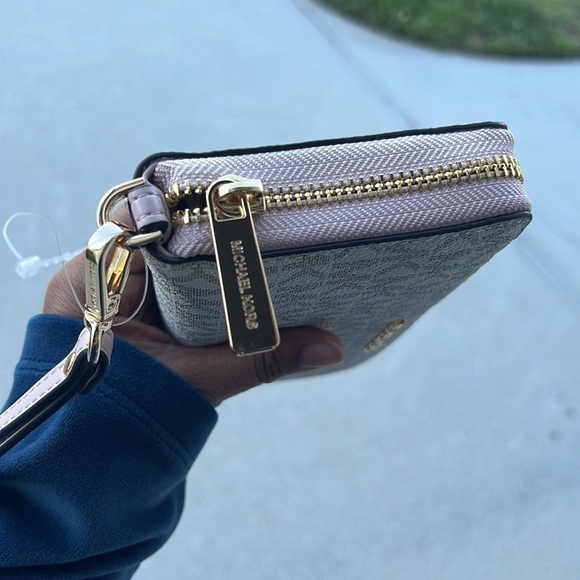 Michael Kors Jet Set Large Continental Wallet Wristlet MK Vanila Pink Blush - Picture 5 of 7